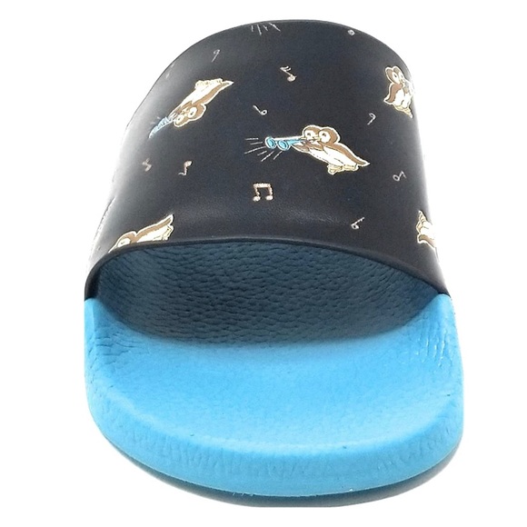 COACH Udele Bird Printed Slides Slip Ons Water Resistant Pool Beach Turquoise - Picture 3 of 10